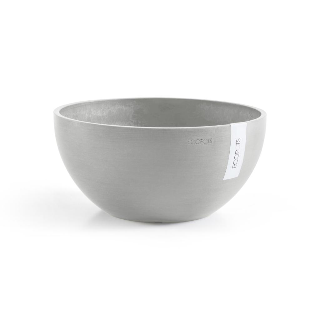 Ecopots Kunststof Bloempot Brussels 35x16.5 Cm Witgrijs
