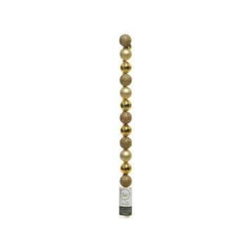 Decoris bolas de navidad 3cm de plástico, color oro 14 piezas