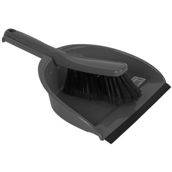 Talen Tools Escoba y recogedor de plástico gris