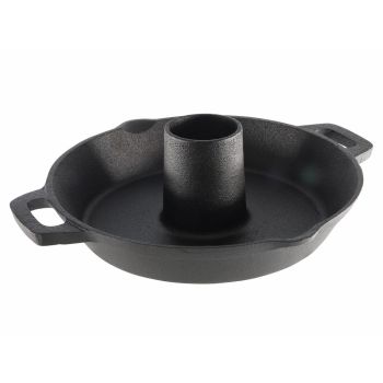 Poêle avec support pour poulet 30 cm en fonte