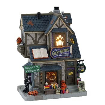 Lemax the ghost writer's antique bookstore Spooky Town 2021