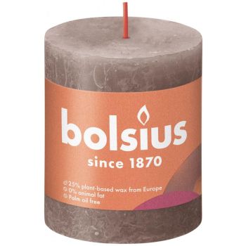 Bolsius candela a pilastro rustica shine 6.8x8cm taupe rustico