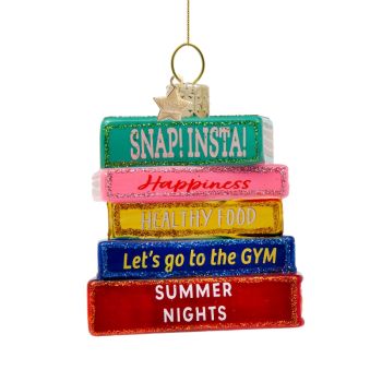 Vondels glas weihnachtskugel - Bücher 7.5cm mehrfarbig 1 Stück