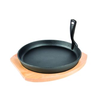 Grill guru cast iron cooking plate & holder xl