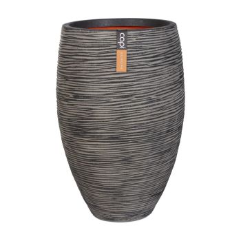Capi nature elegant deluxe rib nl Kunststoff Blumentopf 50x72 cm anthrazit