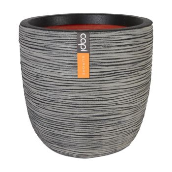Capi nature rib NL Kunststoff Blumentopf 43x41 cm Anthrazit
