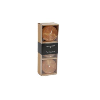 Countryfield drijfkaars bollie 5x4cm amber 3 stuks
