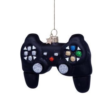 Vondels bola de navidad - Controlador de juego 10cm de vidrio, color negro 1 pieza