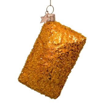 Vondels glass christmas bauble - Cheese soufflé 9cm brown 1 piece