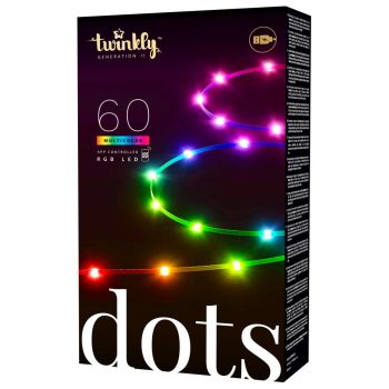 Twinkly Dots 60 RGB Guirlande Lumineuse LED Flexible 3 mètres 16 Millions de Couleurs Génération II