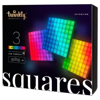 Twinkly Squares - Erweiterungsset - 3 multicolor app-gesteuerte LED-Paneele