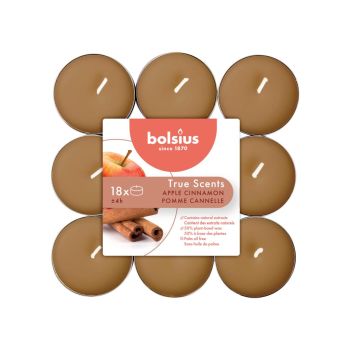 Bolsius geurtheelicht true scents apple cinnamon 18 stuks
