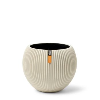 Vase boule Groove 18x15 beige