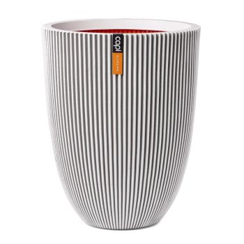 Capi nature groove nl elegant laag bloempot 34x46 cm ivoor