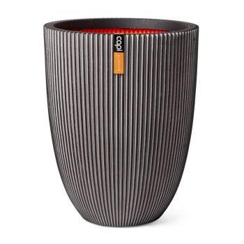 Capi nature groove nl elegant niedriger Blumentopf 34x46 cm anthrazit