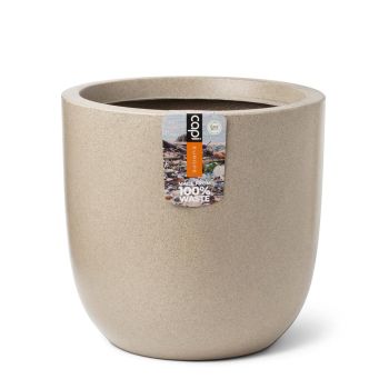 Capi waste bol smooth nl Kunststoff Blumentopf 35x34 cm Terrazzo beige