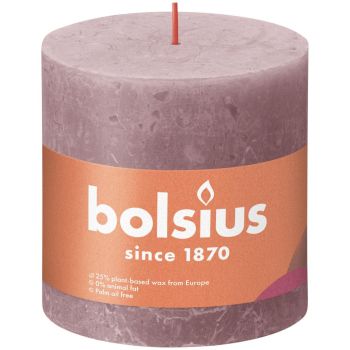 Bolsius stompkaars rustiek shine 10x10cm ash rose