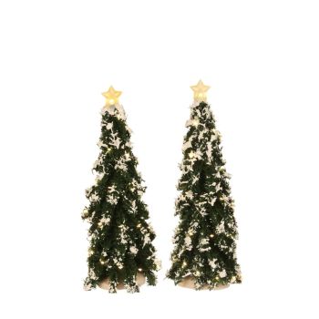 Luville General Snowy Conifer with lights 2 pieces