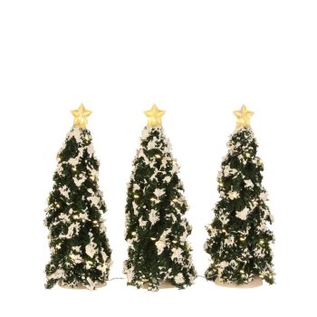 Luville General Snowy Conifer with lights 3 pieces