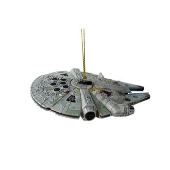 Kurt S. Adler bola de navidad - Star Wars Millennium Falcon 10cm de plástico, color gris 1 pieza