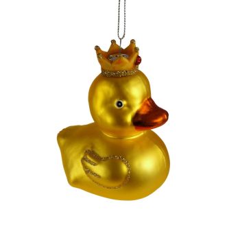 Werner Voss decorazione per albero 9cm in vetro, colore giallo 1 pezzo
