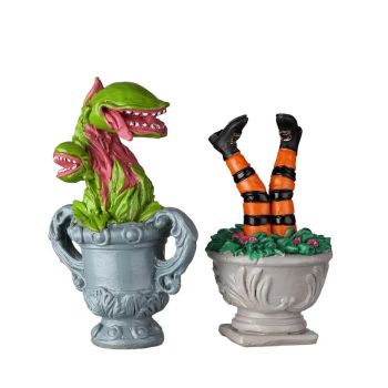 Lemax spooky planter urns, set of 2 Spooky Town 2022