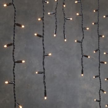 Luca Lighting koppelbare kerstverlichting Connect 24 ijspegel warm wit 49LED knipperend 300x40cm