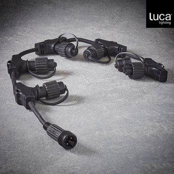 Luca Lighting - Connect 24 anneau noir 6-way connector - l70xb2,5xh8cm