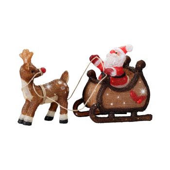 Lumineo LED Santa Claus sleigh acrylic 82.5x33x47cm