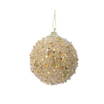 Decoris bola de navidad 8cm de plástico, color oro 1 pieza