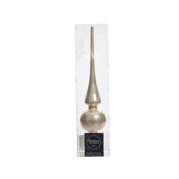 Decoris puntale per albero di natale 26cm in vetro, colore perla 1 pezzo