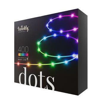 Twinkly Dots – App-gesteuerte flexibles LED-Lichterkette mit 400 RGB 16 Millionen Farben 20 Meter transparenter Draht