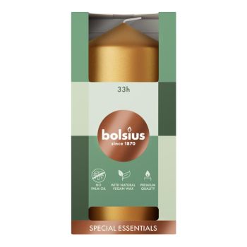 Bolsius stompkaars special essentials 5.8x12cm metallic gold