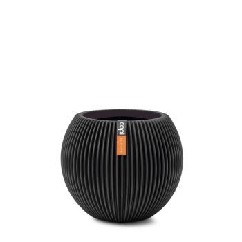 Vase ball Groove 22x18 black