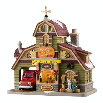 Lemax pumpkin spice & everything nice coffee shop Harvest Crossing 2024