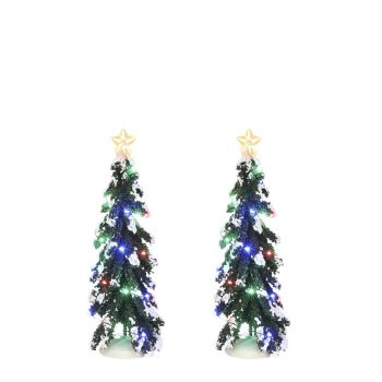Luville General Snowy Conifer with multicolour lights 2 pieces