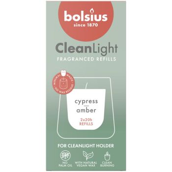 Bolsius cleanlight ricarica cipresso & ambra 2 pezzi