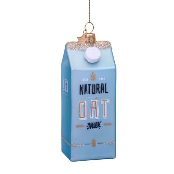 Vondels pallina di natale - Latte d'avena 11cm in vetro, colore blu 1 pezzo