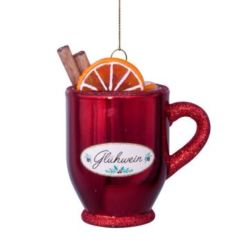 Vondels bola de navidad - Vino caliente 8.5cm de vidrio, color rojo 1 pieza