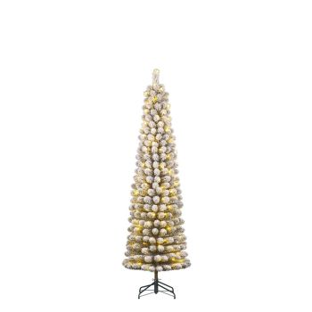 Black Box Trees Charlton - smalle kunstkerstboom met sneeuw en verlichting groen 1,85m x 53cm