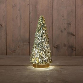 Árbol de Navidad 10led 28.5x13cm dorado