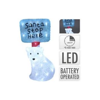 Weihnachtsfigur LED Bär mit LED-Beleuchtung 35cm