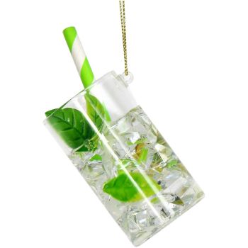HD Collection decorazione per albero - Cocktail mojito 9cm in vetro, colore trasparente 1 pezzo
