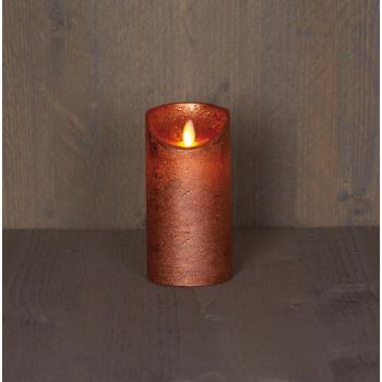 Bougie LED à effet de flamme de la collection d'Anna rustique 7,5x15cm cuivre 1 pièce