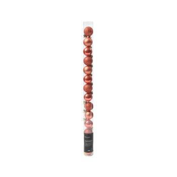 Decoris bolas de navidad surtidas 3cm de plástico, color cobre 14 piezas