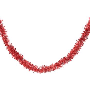 Decoris ghirlanda lametta xl stelle 10x270cm in plastica, colore rosso