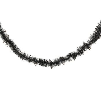 Decoris ghirlanda lametta xl stelle 10x270cm in plastica, colore nero