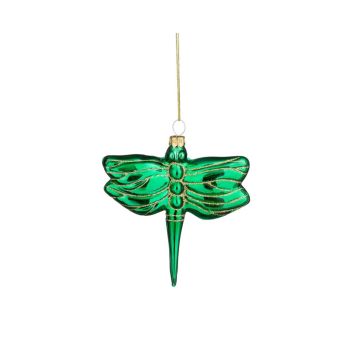 House of Seasons adorno de navidad 10.5cm de vidrio, color verde 1 pieza