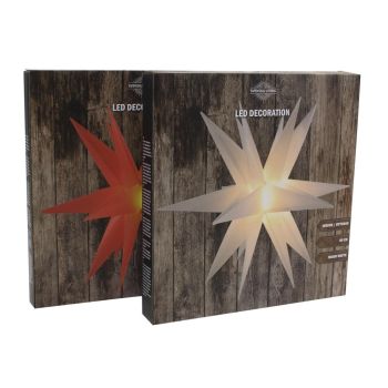 Estrella de plástico 60cm blanco 6led cálido con temporizador