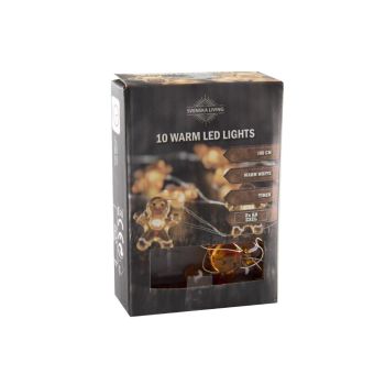 Draadverl Lebkuchenmann x10 Warm-LED-Timer 2xAA 1m.